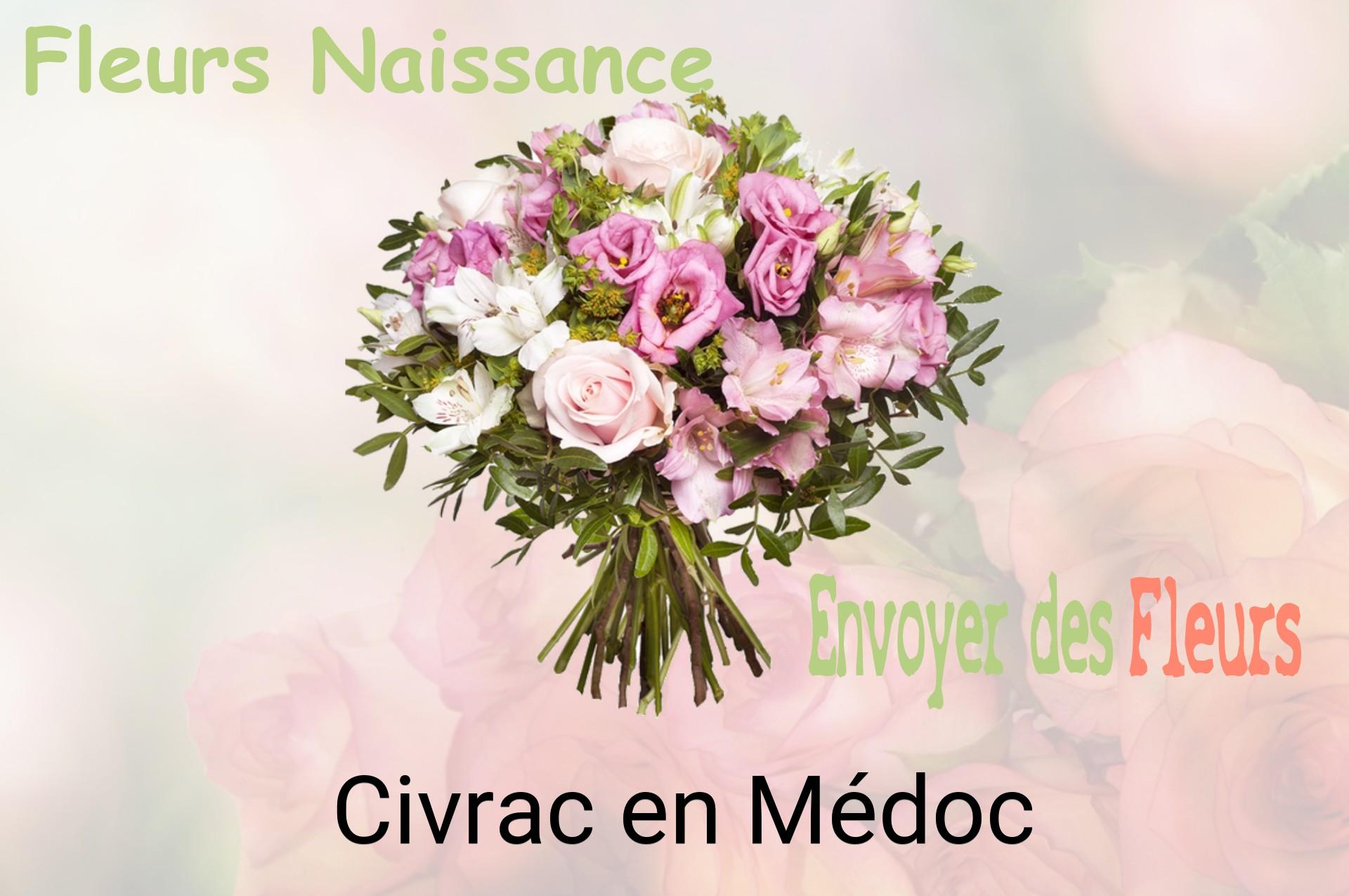 Bouquet de fleurs de naissance livré à Civrac-en-Médoc