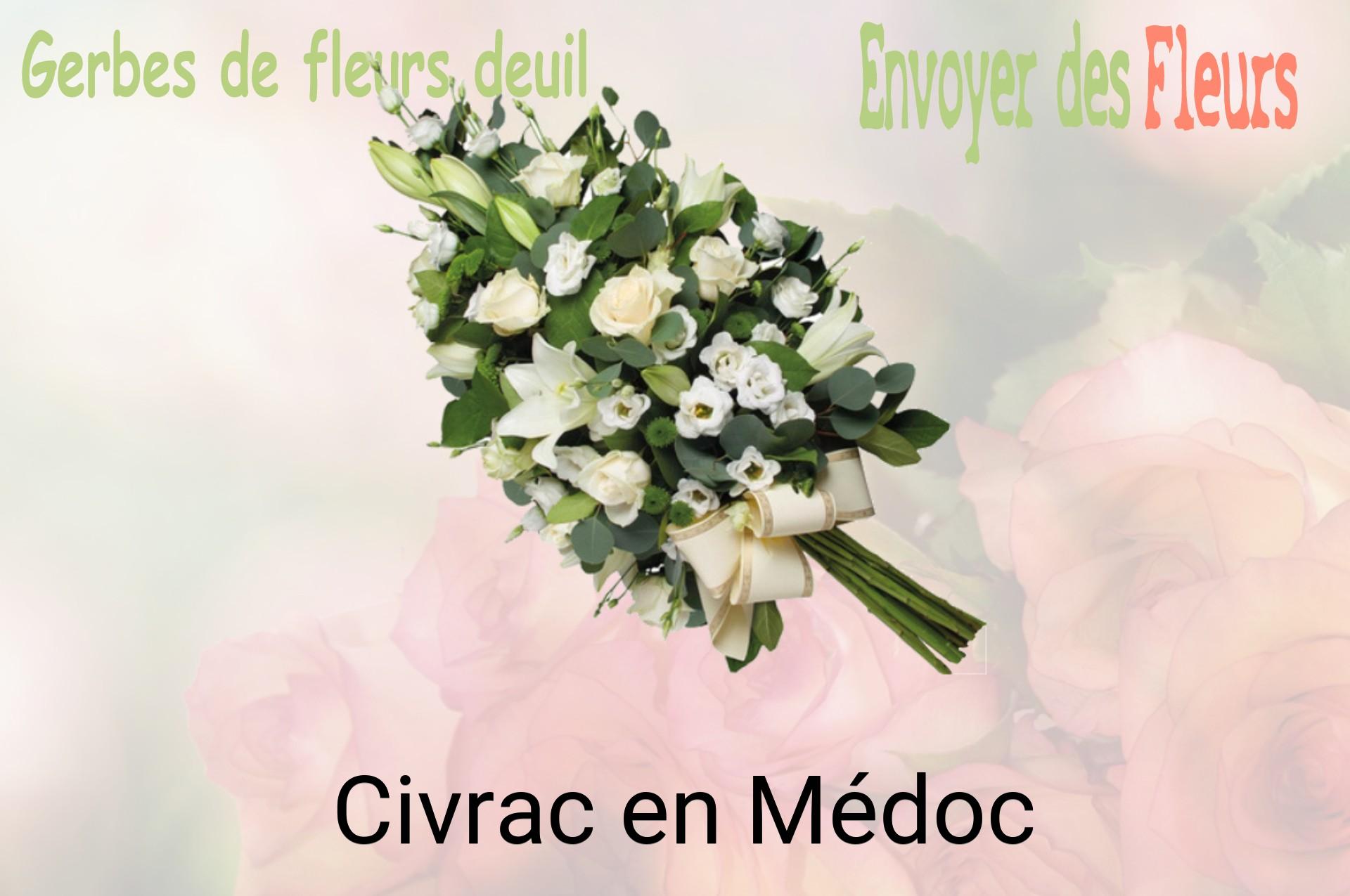 Gerbe de fleurs de deuil livrée à Civrac-en-Médoc